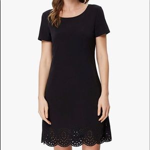 Black Knit Dress Lazer Cut Hem Size S